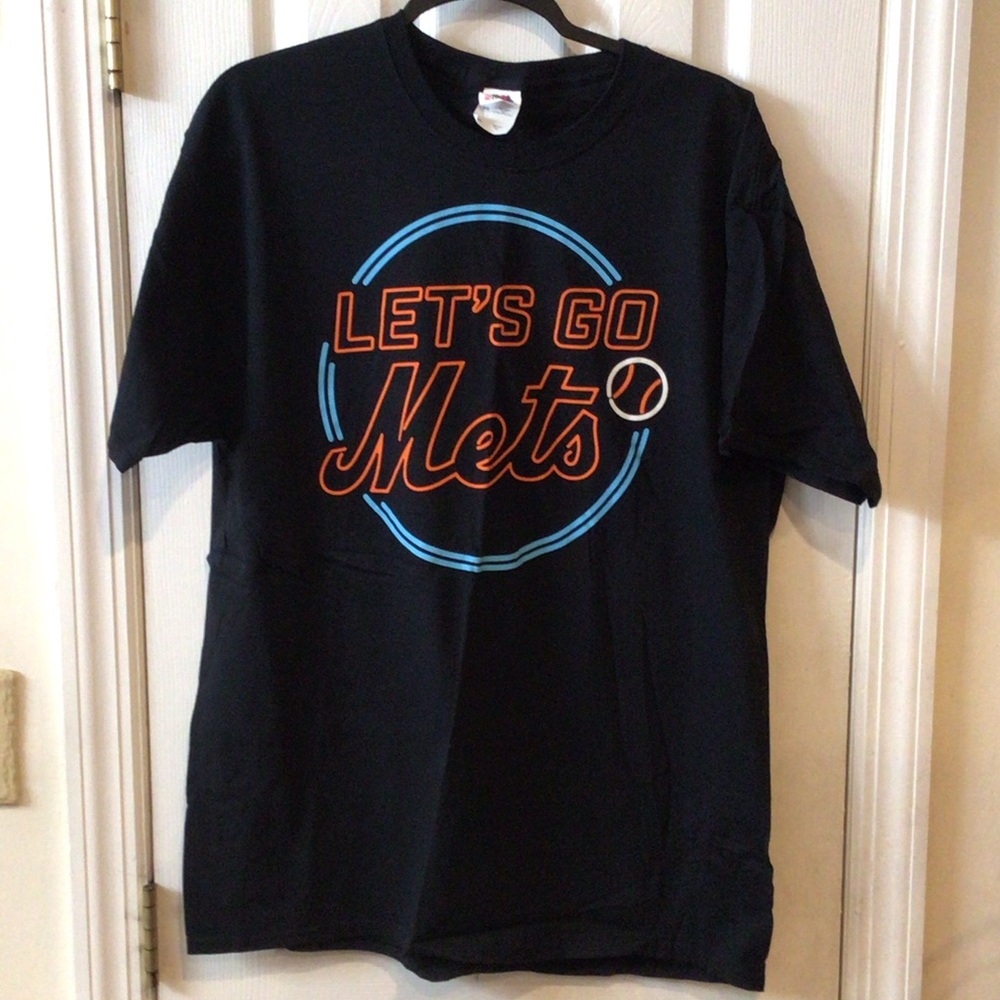 Fruit of the Loom Black Let's Go Mets Tee Shirt